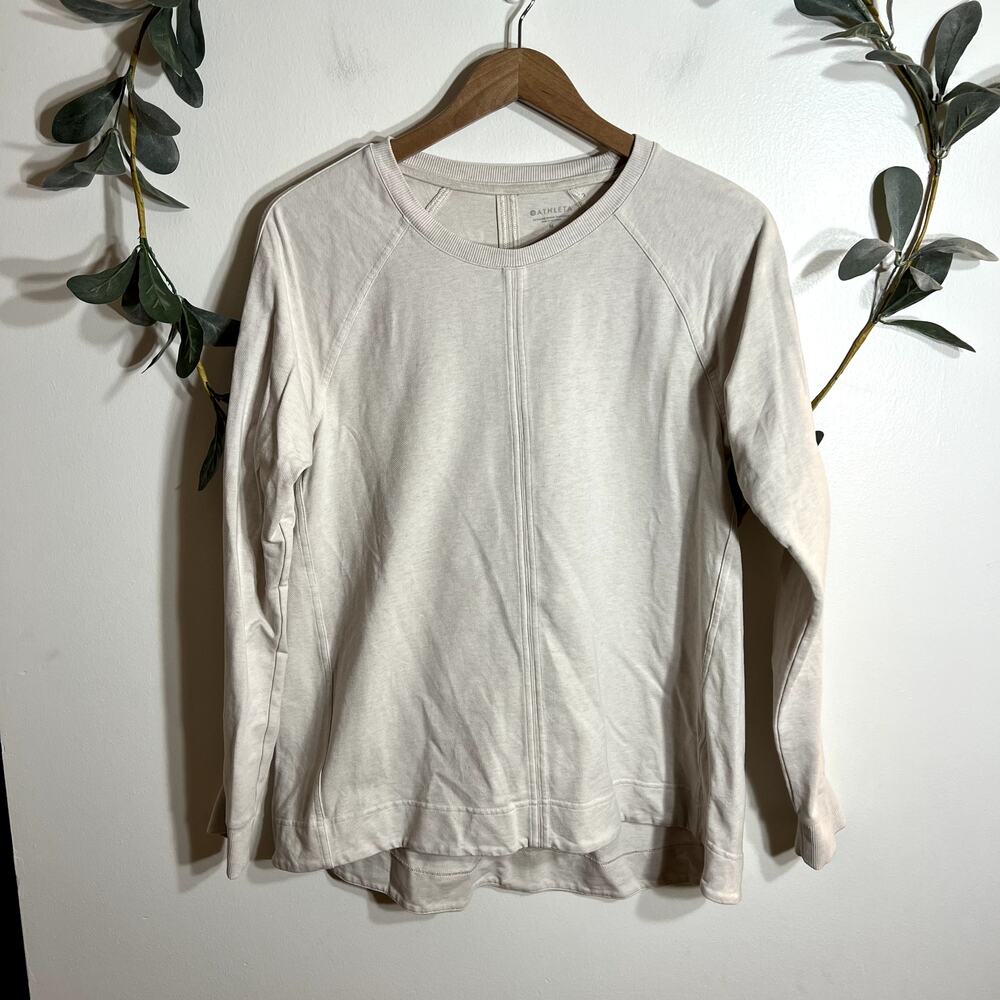 Athleta Cream Long Sleeve Pullover